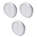 3pz GRIGLIA PRESA AERAZIONE PVC BIANCA x TUBI D. 80 mm AREAZIONE ARIAZIONE ARIA