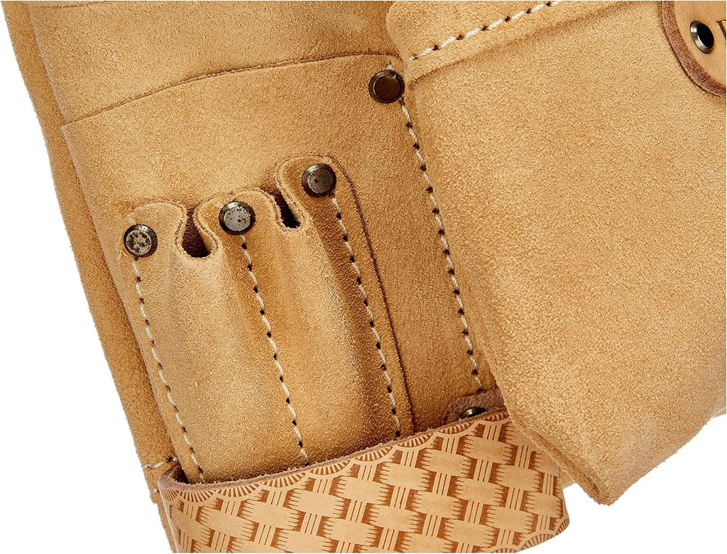 BORSA CARPENTIERE IN VERA PELLE SCAMOSCIATA 6 TASCHE DENVER VIGOR