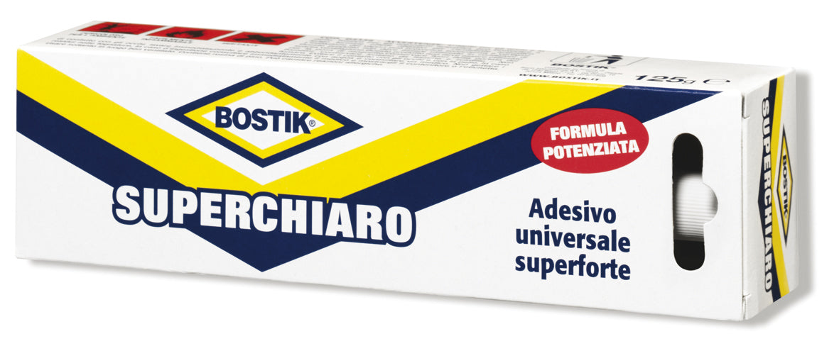 BOSTIK COLLA TUBETTO SUPERCHIARO TRASPARENTE TUBO DA gr 125 INCOLLARE BRICOLAGE