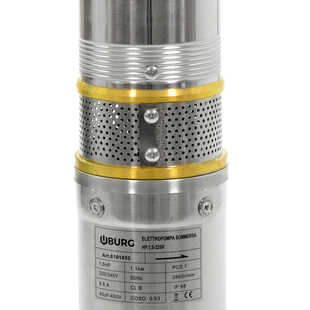 ELETTROPOMPA SOMMERSA 1,5HP idroci POMPA ELETTRICA 1100W ACQUE CHIARE