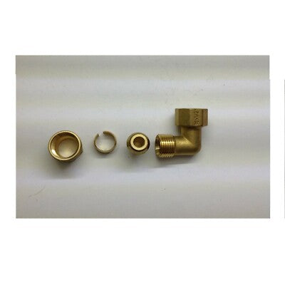 GOMITO MULTISTRATO GF ALUPEX FEMMINA 16X1/2 1/2X16 CURVA OTTONE