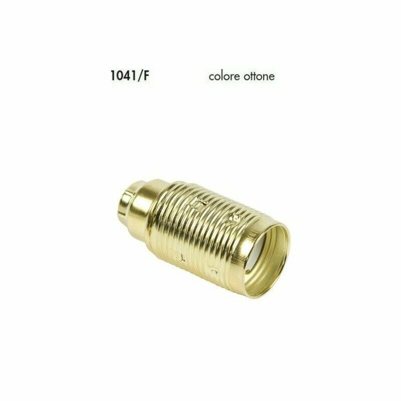 PORTALAMPADA OTTONE E14 ATTACCO PICCOLO TUTTO FILETTATO COLORE OTTONE lampada