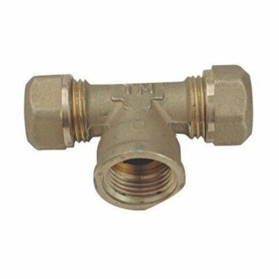 RACCORDO A TEE T PER TUBO RAME FEMMINA 16X1/2X16 16 COMPRESSIONE CONNETTORE