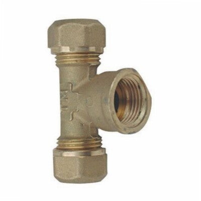 RACCORDO A TEE T PER TUBO RAME FEMMINA 16X1/2X16 16 COMPRESSIONE CONNETTORE