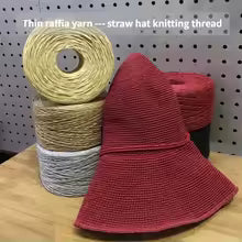 250g Thin Flat Raffia Yarn for Knitting Hats Bags Handicrafts