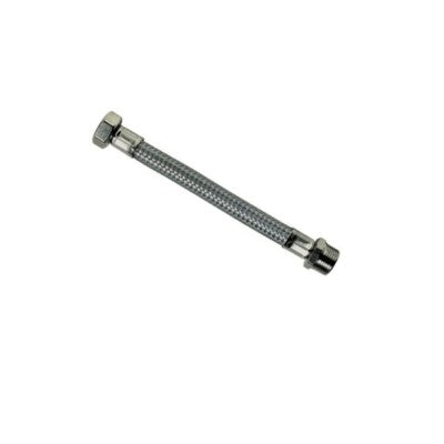 TUBO FLESSIBILE CM. 60 x 1/2" x 3/8" M-F  RACCORDO ACQUA IMPIANTO IDRAULICO CASA