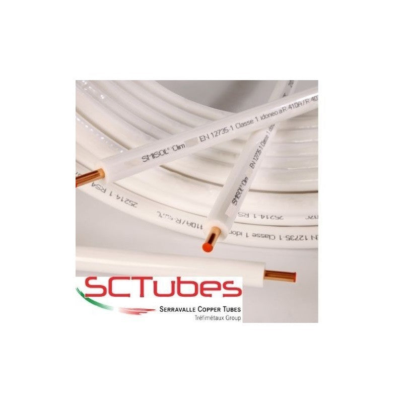 TUBO RAME CLIMA CLIMATIZZATORE CONDIZIONATORE SMISOL 1/4" + 3/8" - (5+5 mt)