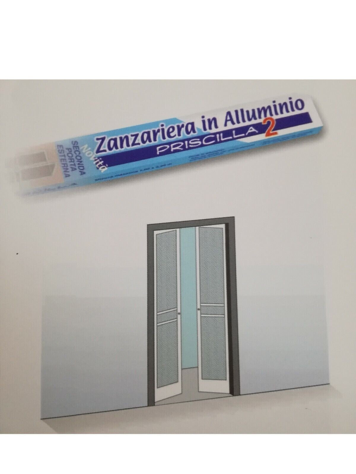 ZANZARIERA PER PORTA DUE BATTENTI TELAIO IN ALLUMINIO 150X240 cm bronzo