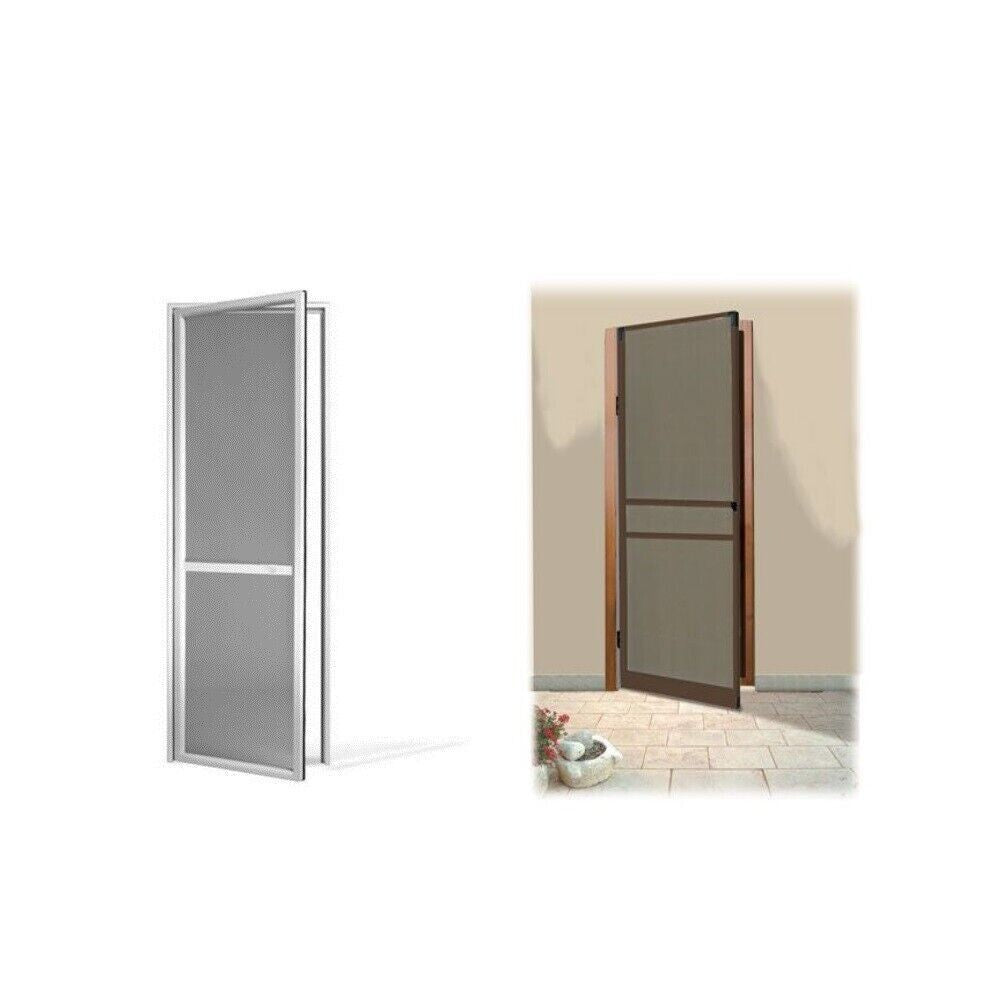 ZANZARIERA PER PORTA UNICO BATTENTE TELAIO IN ALLUMINIO 100X240 cm marrone