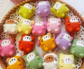 Knitted cat cookie keychain in soft yarn with cute feline design